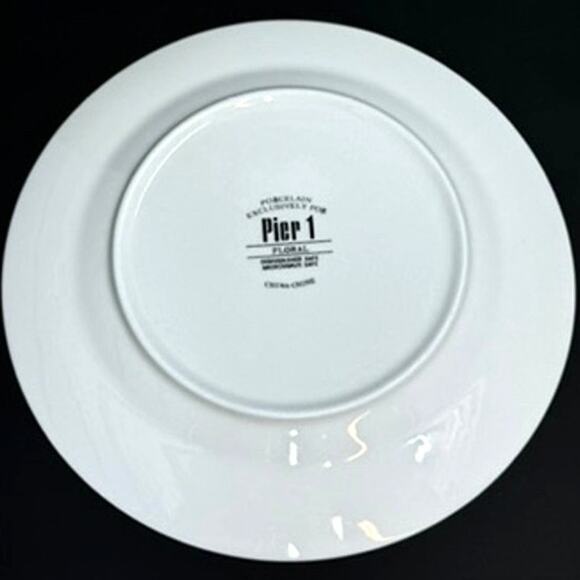 Pier 1 Imports, Dessert Plate, Porcelain, Floral poppy, SOLD SEPARATELY - Picture 4 of 5
